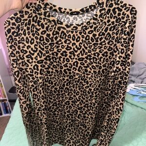 No Boundaries Animal Print Ribbed Top